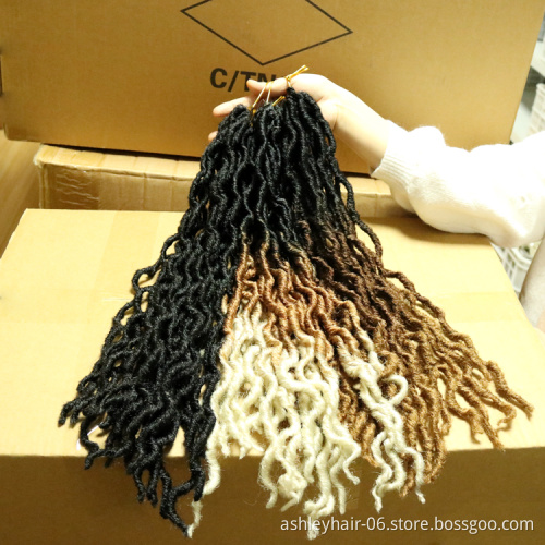 Wholesale Crochet Braiding 100% Synthetic Hair Goddess Ombre Color Faux Locs Extension